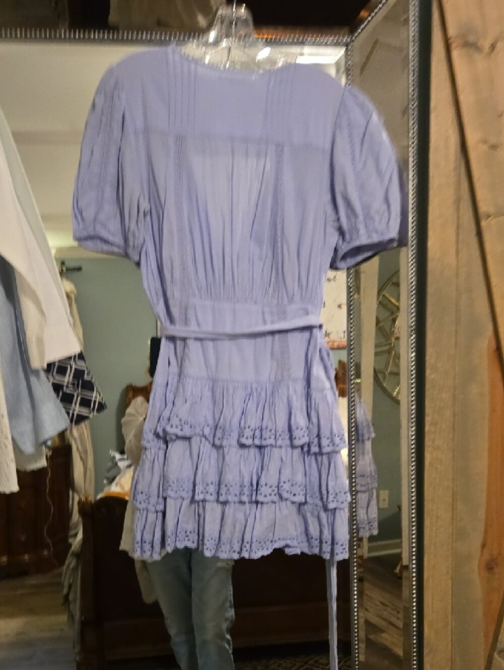Tularosa Lavender Eyelet Wrap Mini Dress - Picture 8 of 8